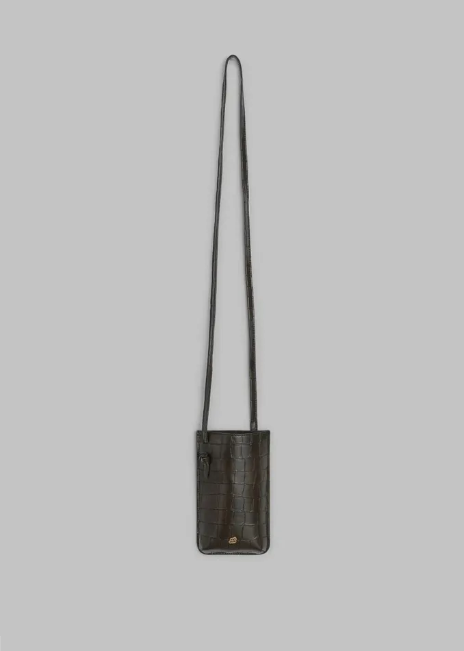 The Frankie Shop By Malene Birger Aya Phone Purse 8211 Dusty Brown Shop Accessories