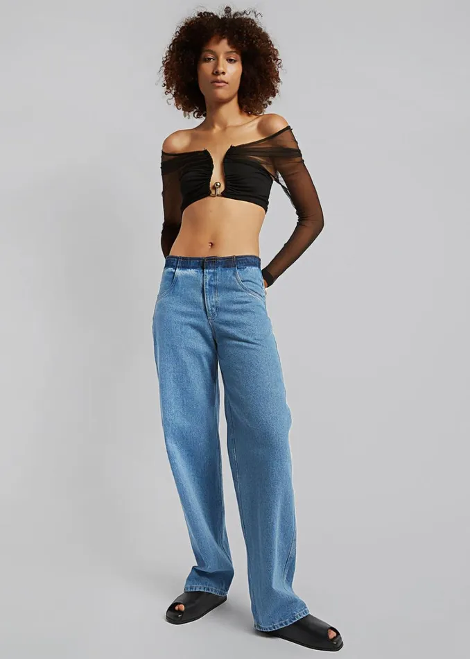 The Frankie Shop Christopher Esber Polar Orbit Shawl Crop 8211 Black Shop Tops