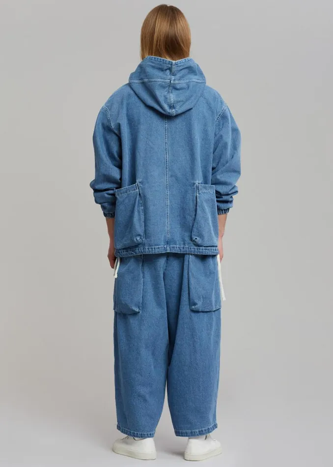 The Frankie Shop Cliff Denim Hoodie 8211 Worn Wash Shop Clothing
