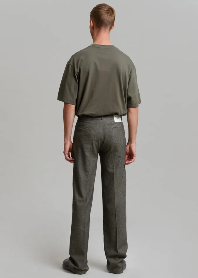 The Frankie Shop Coperni Lowrise Loose Tailored Trousers 8211 Dark Moss Shop Clothing