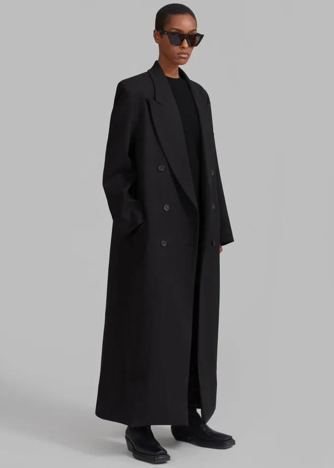 The Frankie Shop Delphina Long Coat 8211 Black Shop Clothing