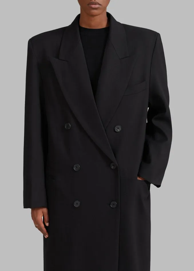 The Frankie Shop Delphina Long Coat 8211 Black Shop Clothing