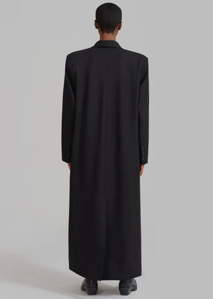The Frankie Shop Delphina Long Coat 8211 Black Shop Clothing