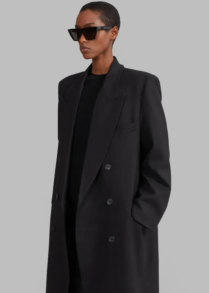 The Frankie Shop Delphina Long Coat 8211 Black Shop Clothing