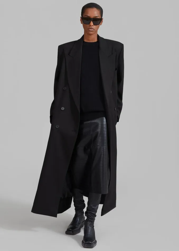 The Frankie Shop Delphina Long Coat 8211 Black Shop Clothing