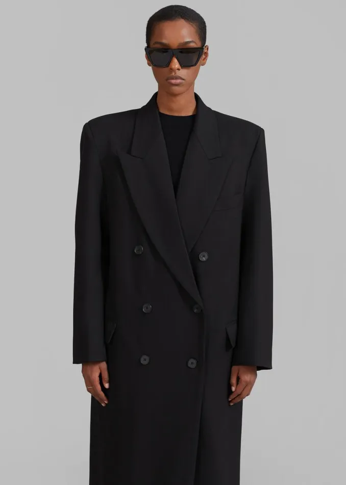 The Frankie Shop Delphina Long Coat 8211 Black Shop Clothing