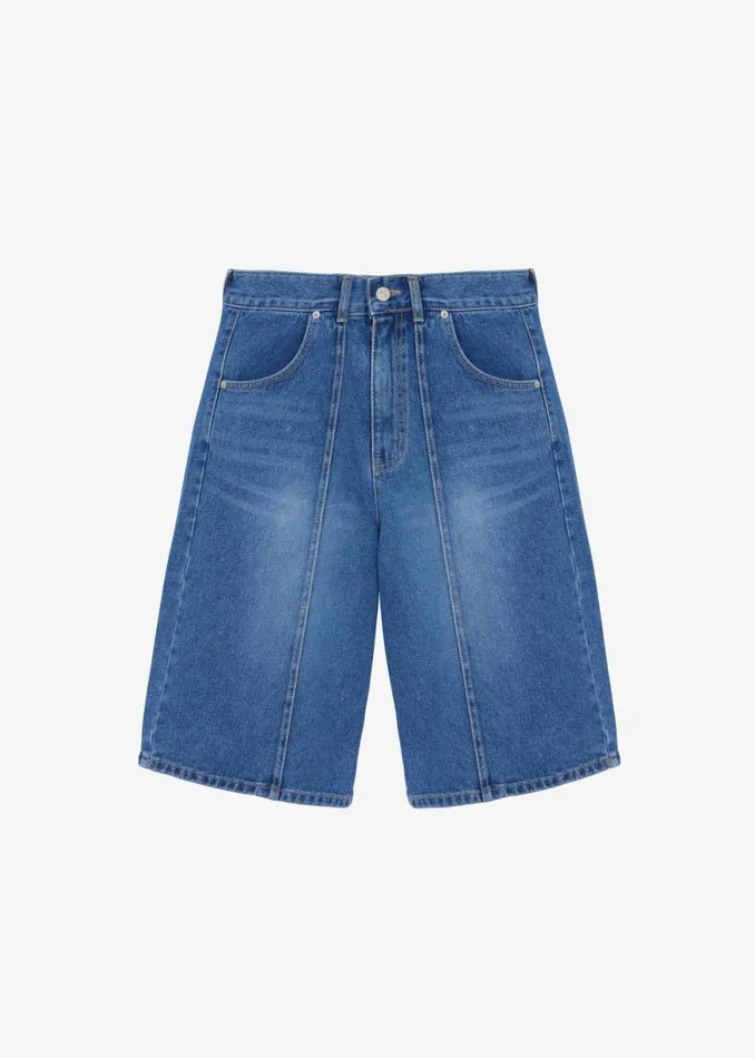 The Frankie Shop Elia Denim Bermuda Shorts 8211 Medium Wash Shop Denim