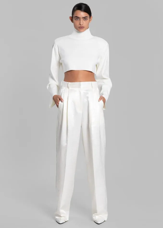 The Frankie Shop Elvira Pleated Trousers 8211 Ivory Shop Bottoms