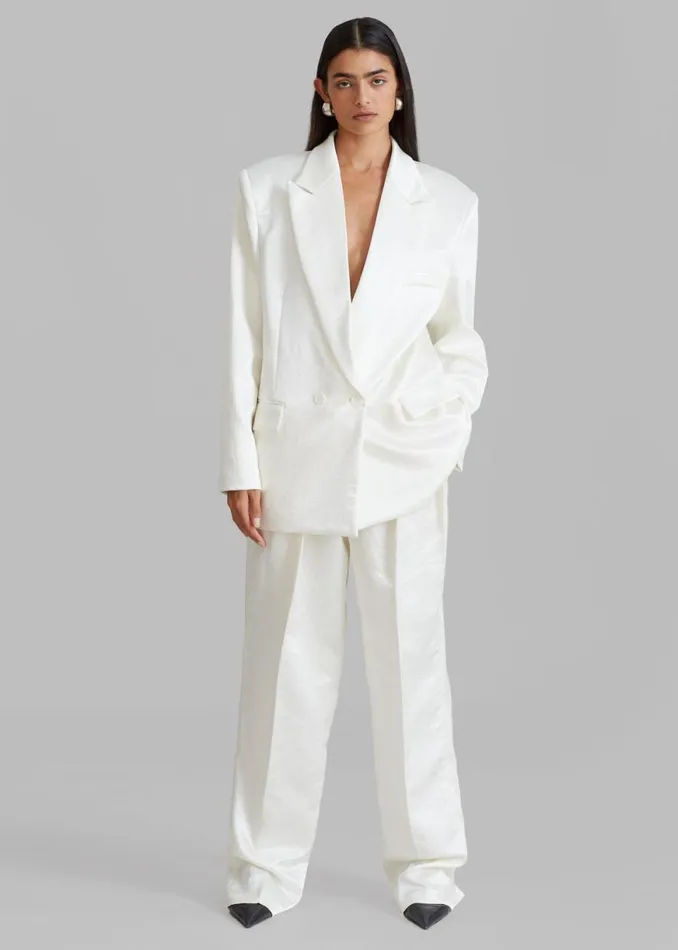 The Frankie Shop Elvira Pleated Trousers 8211 Ivory Shop Bottoms