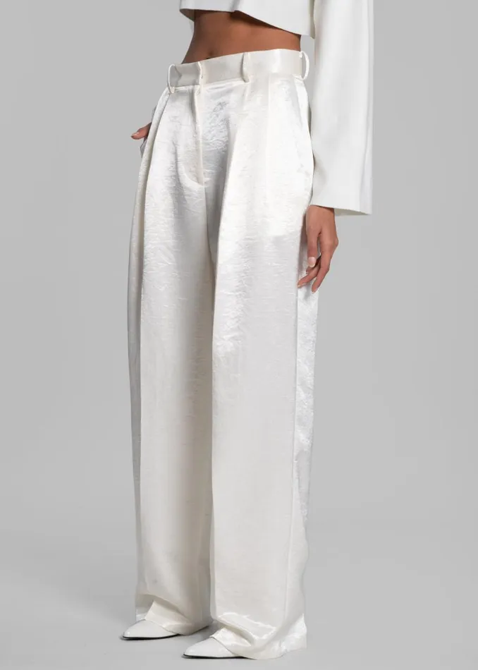 The Frankie Shop Elvira Pleated Trousers 8211 Ivory Shop Bottoms