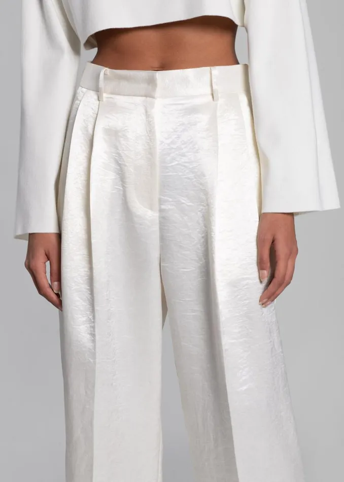 The Frankie Shop Elvira Pleated Trousers 8211 Ivory Shop Bottoms