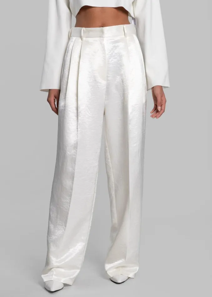 The Frankie Shop Elvira Pleated Trousers 8211 Ivory Shop Bottoms