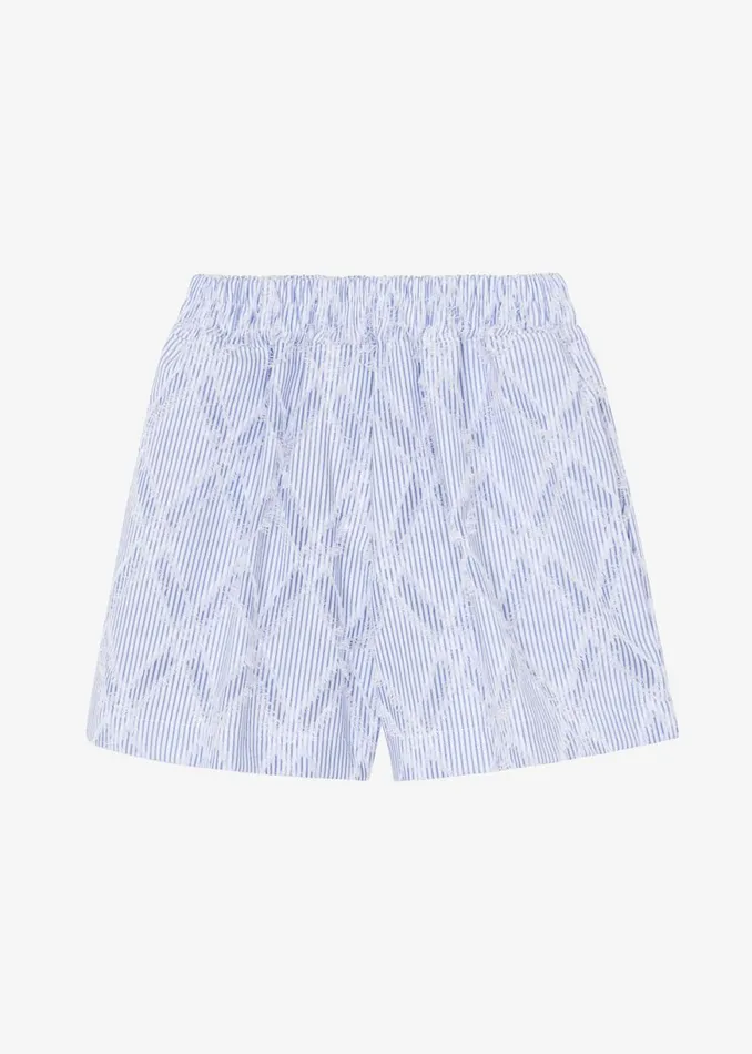 The Frankie Shop Este Fringe Boxer Shorts 8211 Blue Stripe Shop Clothing