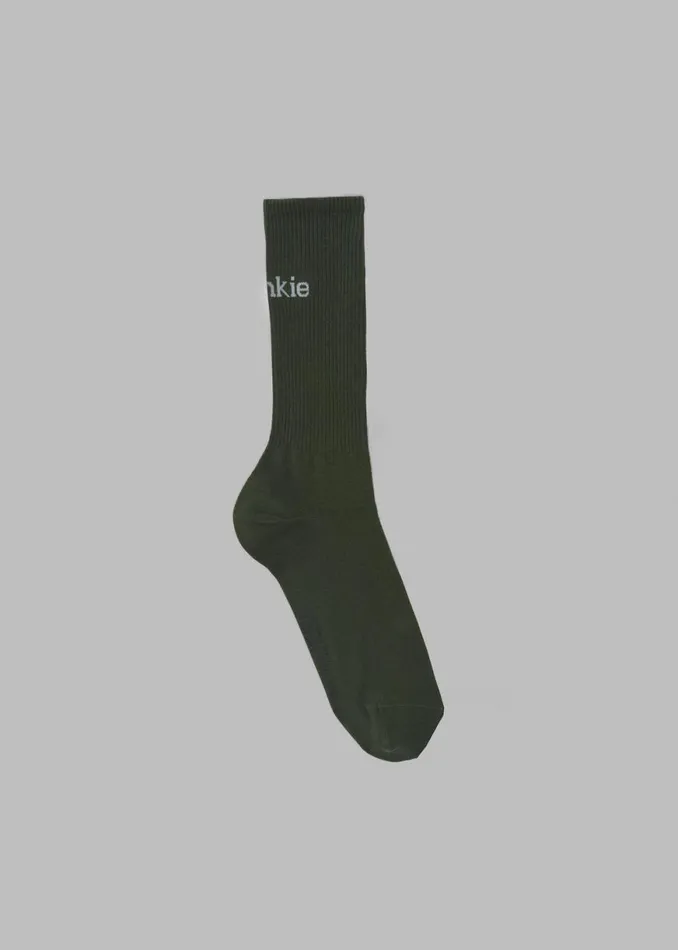 The Frankie Shop Frankie In English Ribbed Socks 8211 Army Green Shop Accessories