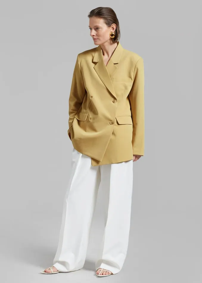 The Frankie Shop Girona Open Back Blazer 8211 Cornsilk Shop Outerwear