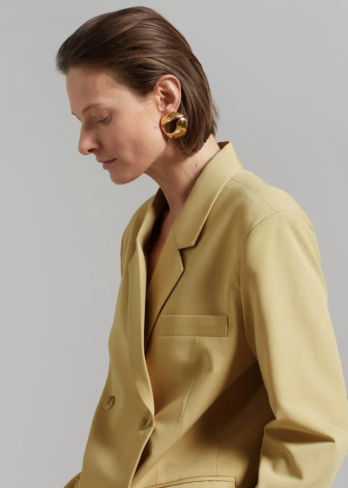 The Frankie Shop Girona Open Back Blazer 8211 Cornsilk Shop Outerwear