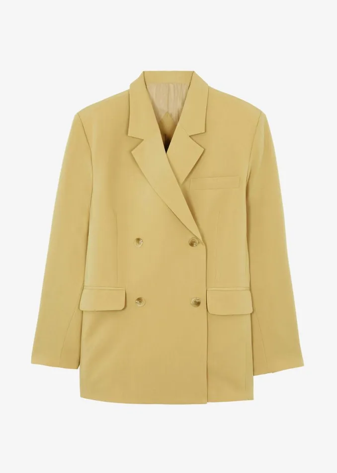 The Frankie Shop Girona Open Back Blazer 8211 Cornsilk Shop Outerwear