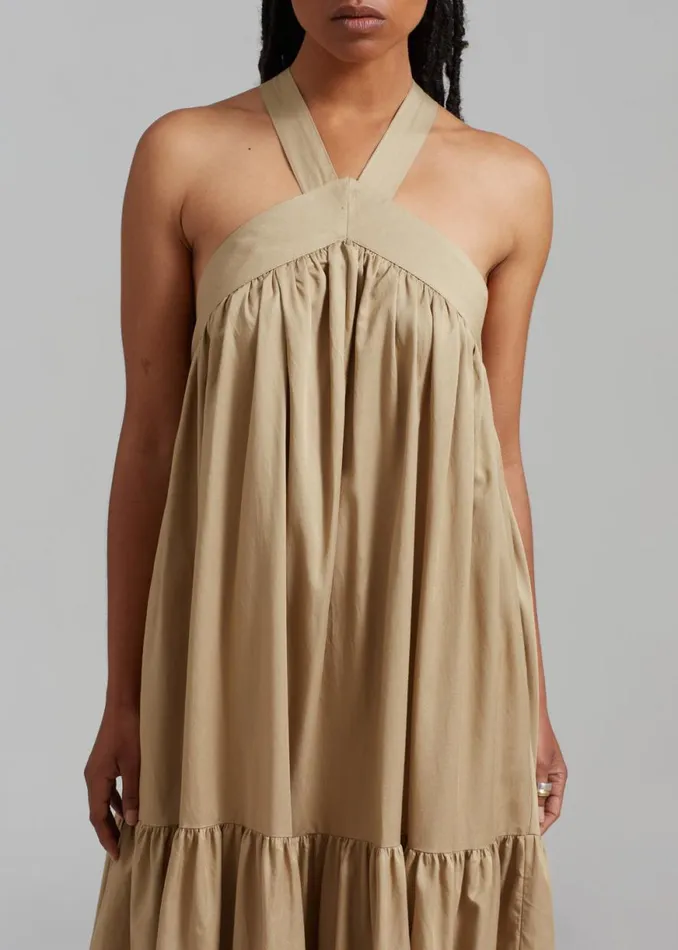 The Frankie Shop Gracie Halter Maxi Dress 8211 Beige Shop Dresses