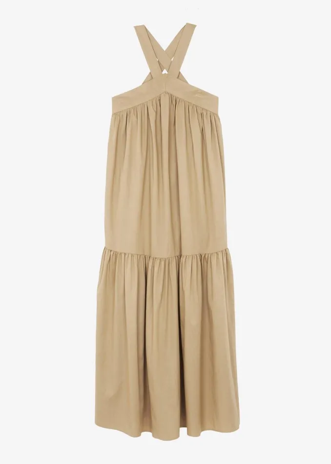 The Frankie Shop Gracie Halter Maxi Dress 8211 Beige Shop Dresses