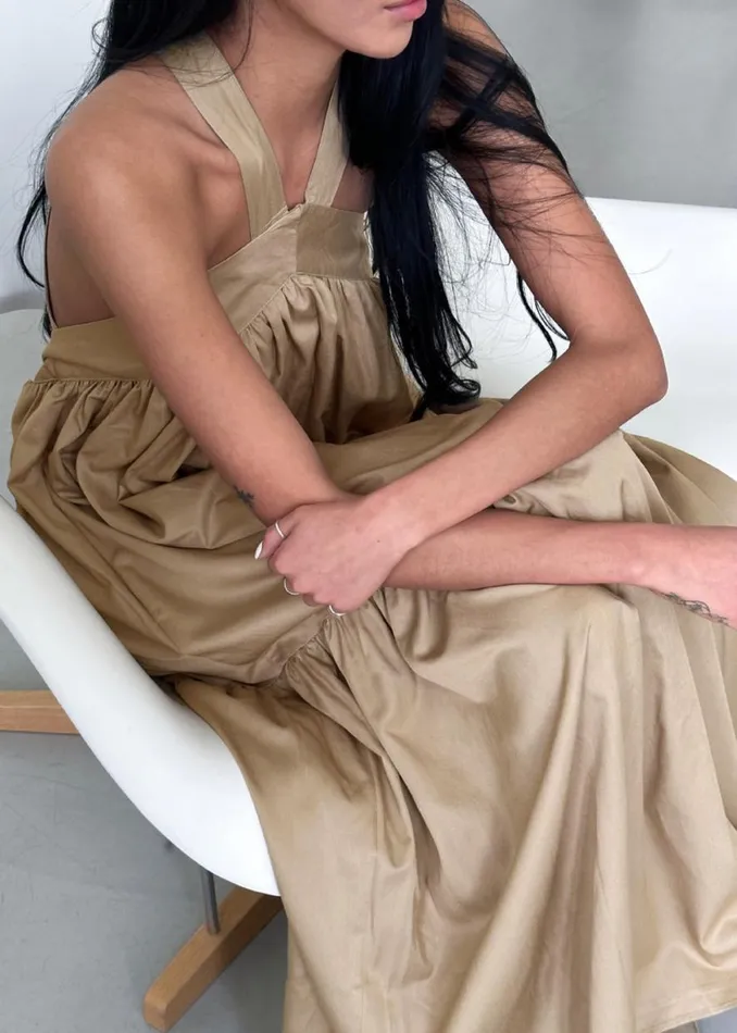 The Frankie Shop Gracie Halter Maxi Dress 8211 Beige Shop Dresses