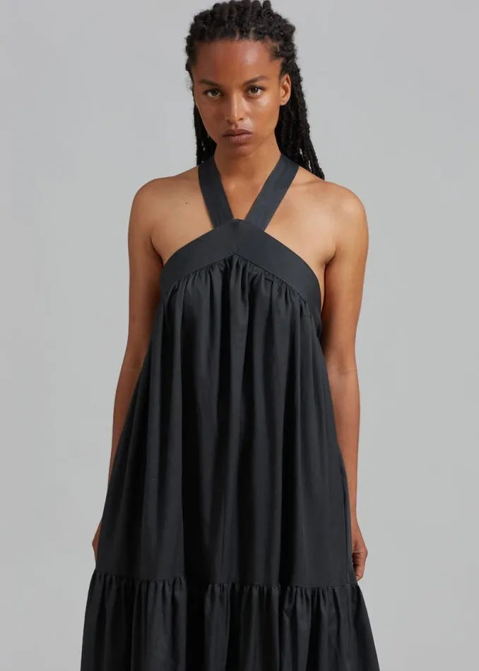 The Frankie Shop Gracie Halter Maxi Dress 8211 Charcoal Shop Dresses