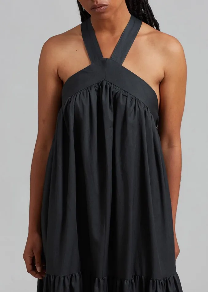 The Frankie Shop Gracie Halter Maxi Dress 8211 Charcoal Shop Dresses