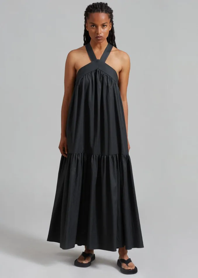 The Frankie Shop Gracie Halter Maxi Dress 8211 Charcoal Shop Dresses
