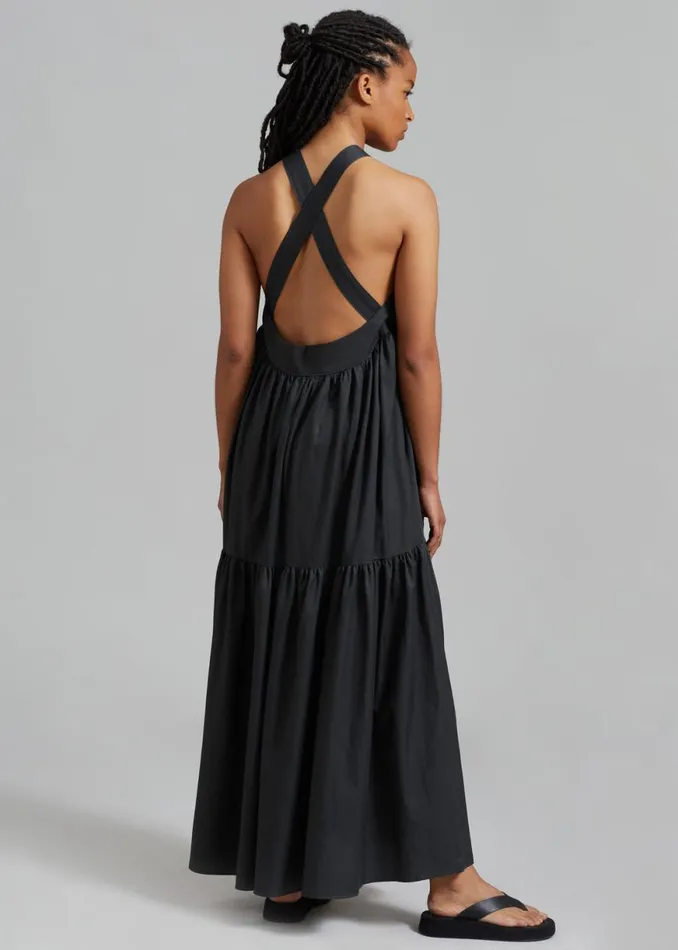 The Frankie Shop Gracie Halter Maxi Dress 8211 Charcoal Shop Dresses