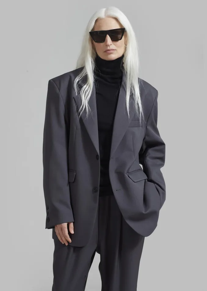 The Frankie Shop Janell Blazer 8211 Dark Grey Shop Suits