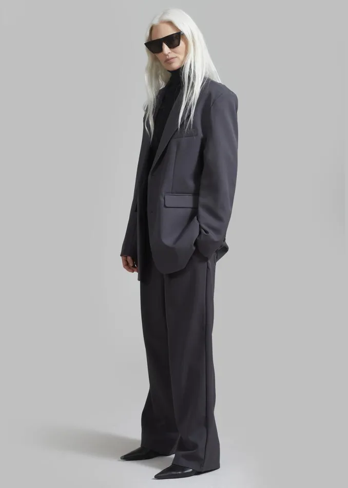 The Frankie Shop Janell Blazer 8211 Dark Grey Shop Suits