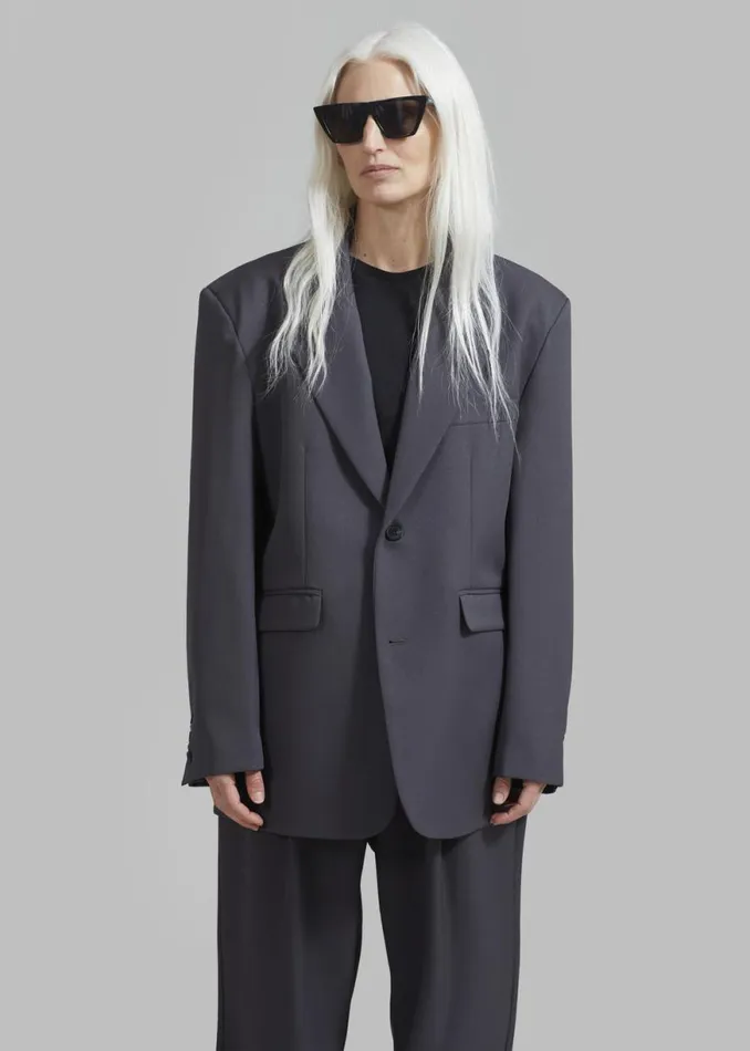 The Frankie Shop Janell Blazer 8211 Dark Grey Shop Suits