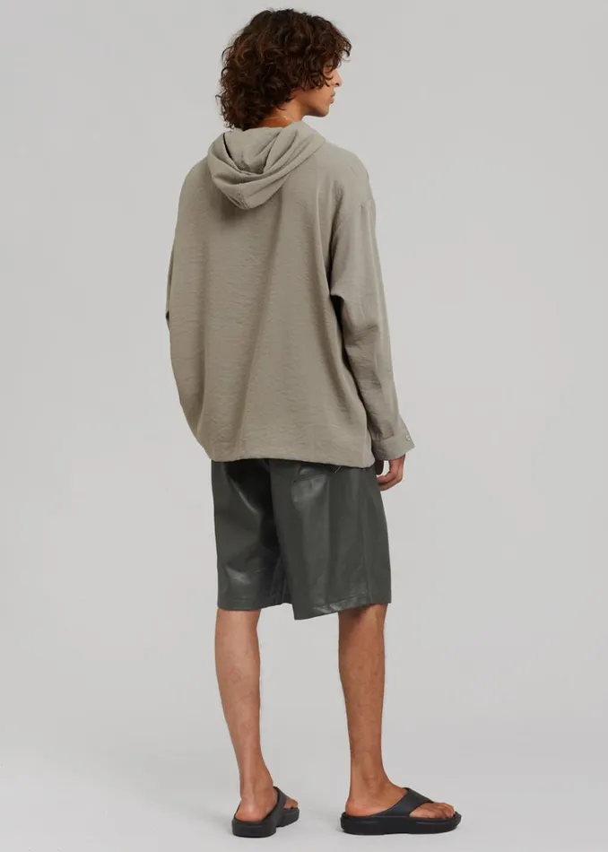 The Frankie Shop Jonas Faux Leather Shorts 8211 Olive Shop Clothing
