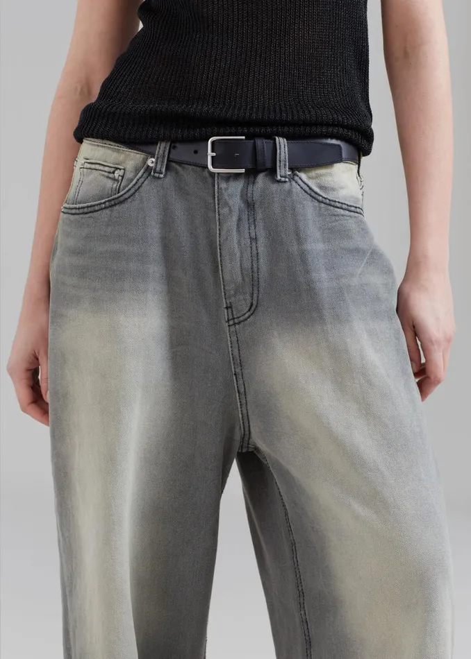 The Frankie Shop Kane Wide Jeans 8211 Grey Wash Shop Denim