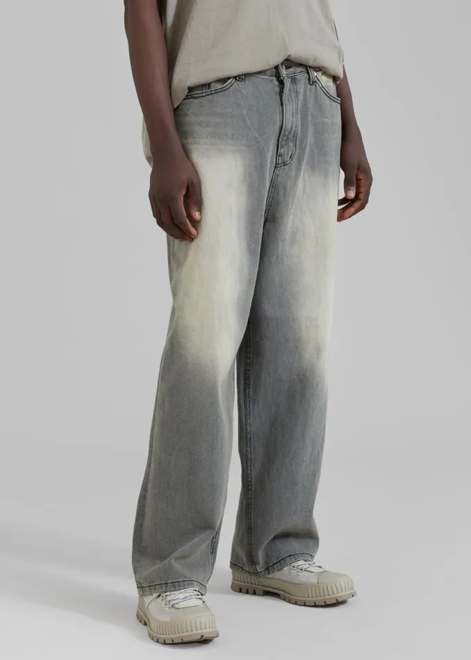 The Frankie Shop Kane Wide Jeans 8211 Grey Wash Shop Denim