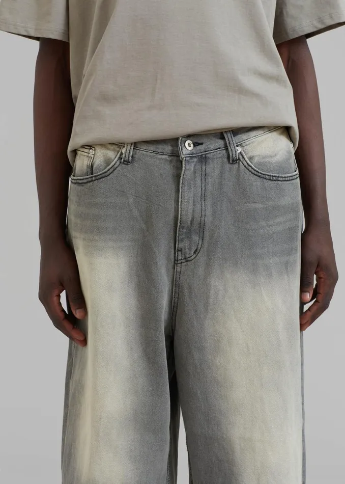 The Frankie Shop Kane Wide Jeans 8211 Grey Wash Shop Denim