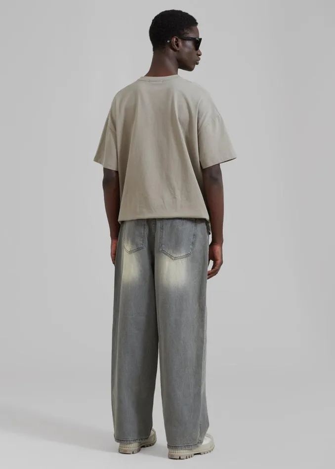 The Frankie Shop Kane Wide Jeans 8211 Grey Wash Shop Denim