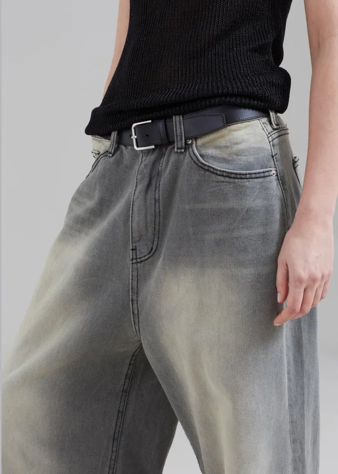 The Frankie Shop Kane Wide Jeans 8211 Grey Wash Shop Denim