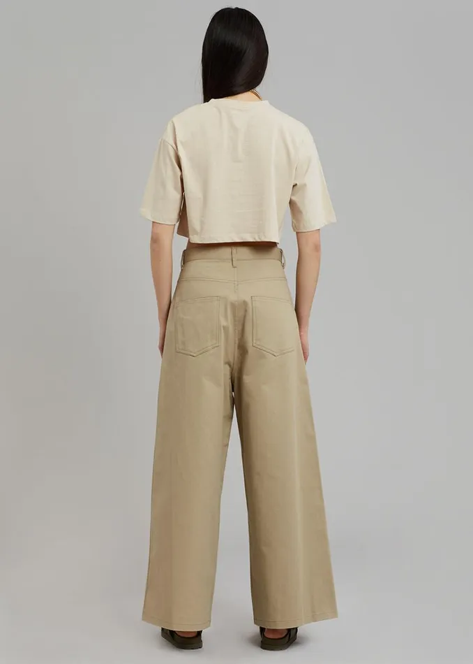 The Frankie Shop Karina Cropped TShirt 8211 Sand Shop Tops
