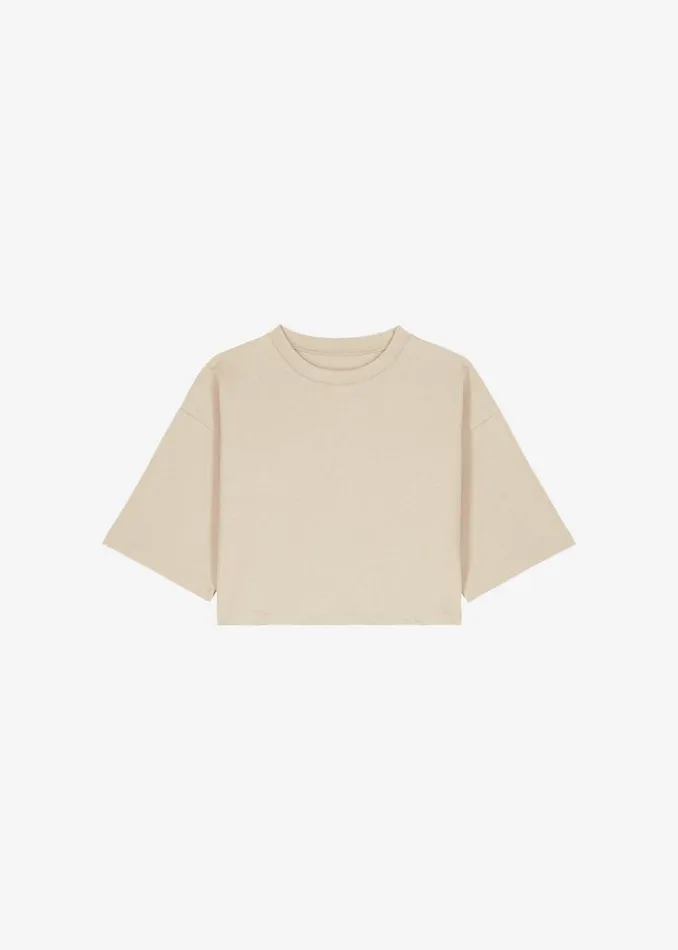 The Frankie Shop Karina Cropped TShirt 8211 Sand Shop Tops