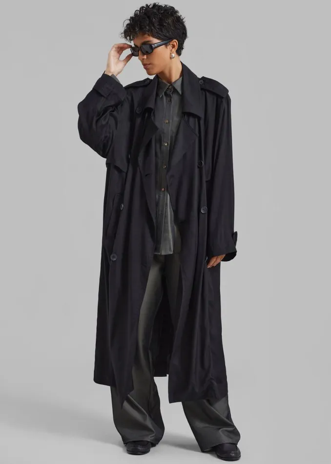 The Frankie Shop Karolina Trench Coat 8211 Black Shop Outerwear