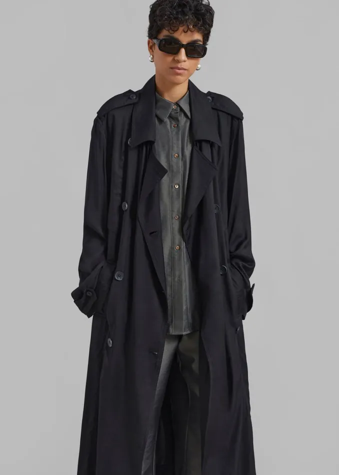 The Frankie Shop Karolina Trench Coat 8211 Black Shop Outerwear