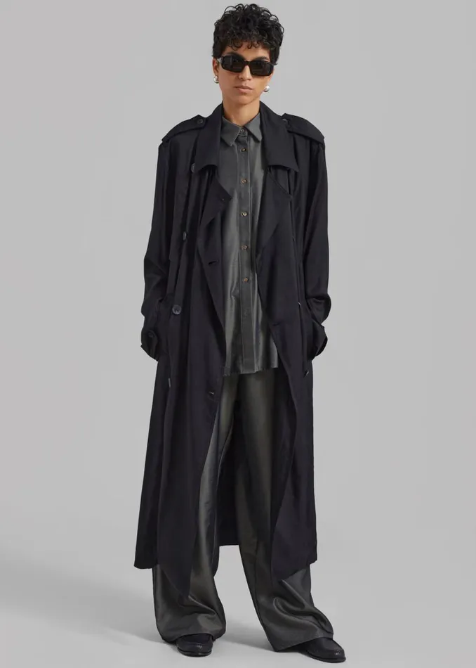The Frankie Shop Karolina Trench Coat 8211 Black Shop Outerwear