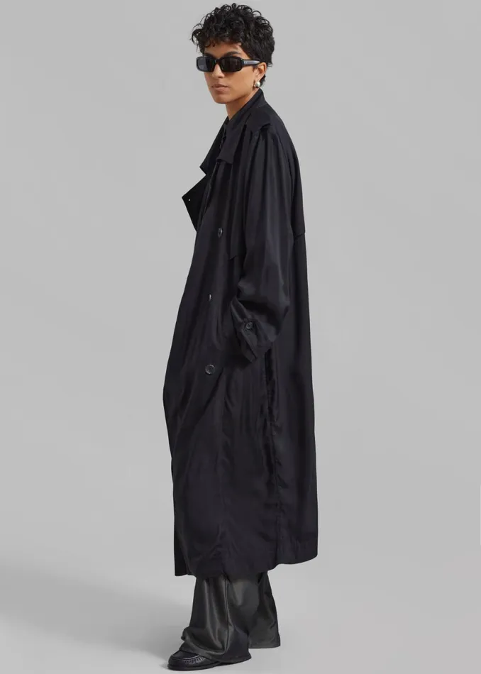 The Frankie Shop Karolina Trench Coat 8211 Black Shop Outerwear