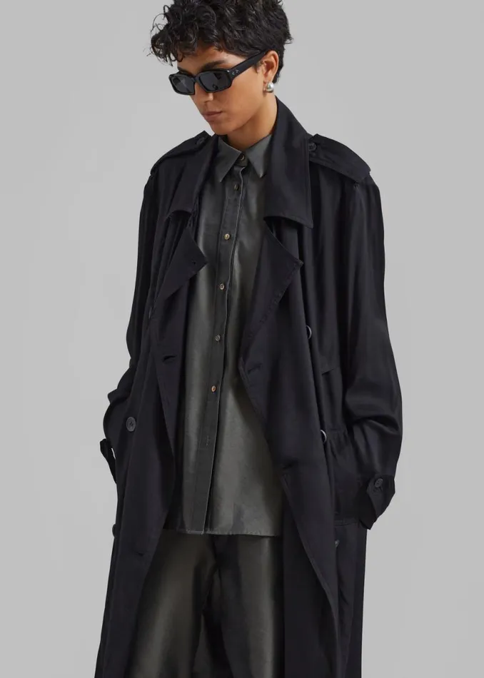 The Frankie Shop Karolina Trench Coat 8211 Black Shop Outerwear