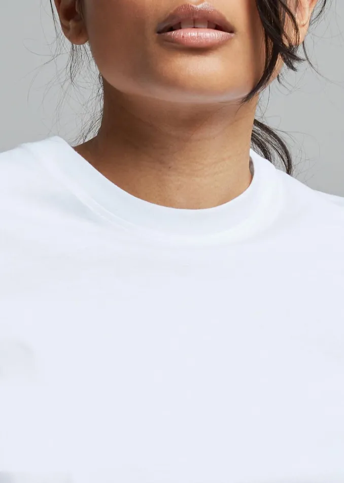 The Frankie Shop Lilou Simple Tee 8211 Optic White Shop Tops