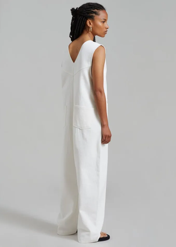 The Frankie Shop Liv Denim Jumpsuit 8211 White Shop Denim