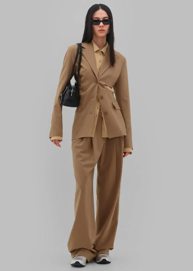 The Frankie Shop Low Classic Sleek Slim Blazer 8211 Beige Shop Clothing