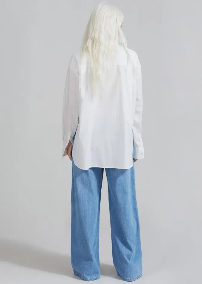 The Frankie Shop Lui White Shirt 8211 White Stripe Shop Tops