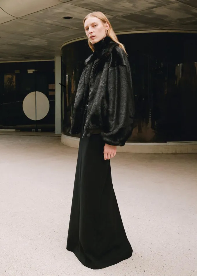 The Frankie Shop Malvo Long Wool Pencil Skirt 8211 Black Shop Clothing