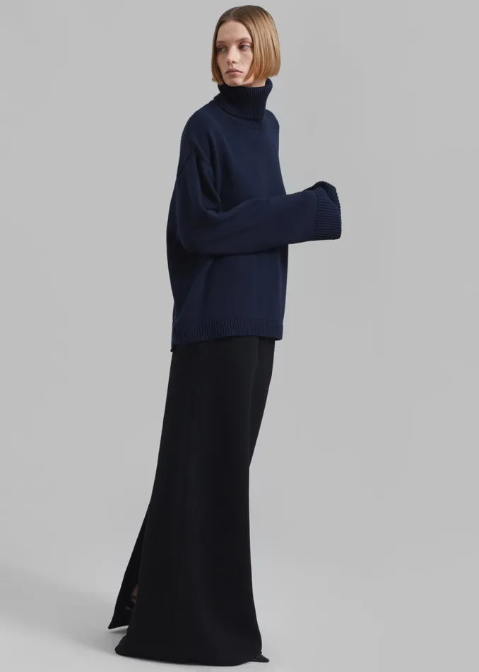 The Frankie Shop Malvo Long Wool Pencil Skirt 8211 Black Shop Clothing